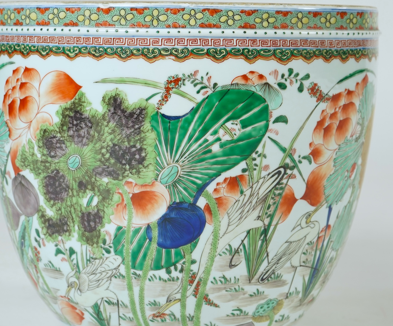 A Samson famille verte fish bowl, in Chinese Kangxi style